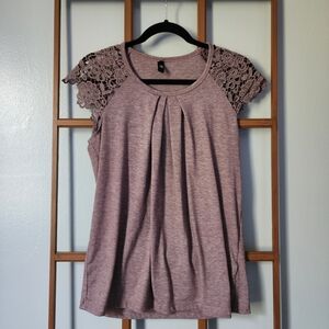 Amazon Lace Sleeve Purple Blouse